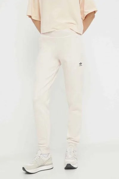 Хлопковые спортивные штаны adidas Originals, бежевый