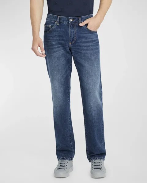 Мужские классические прямые джинсы Dolce&Gabbana, цвет Dark Blue