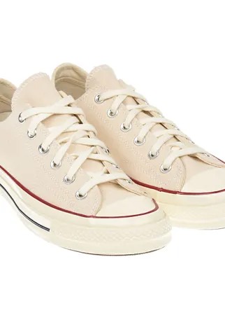 Бежевые кеды с отделкой в полоску Converse