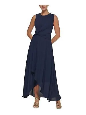 Женское вечернее платье без рукавов темно-синего цвета DKNY с твист-тюльпаном спереди 2