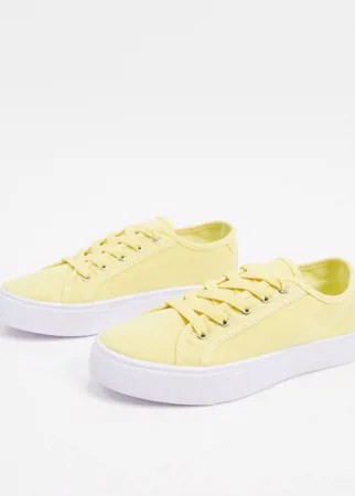 Кроссовки на шнуровке ASOS DESIGN-Желтый
