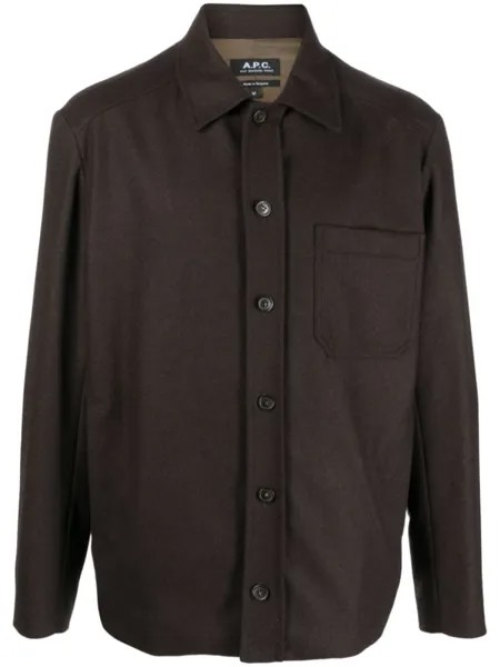 A.P.C. куртка на пуговицах, коричневый
