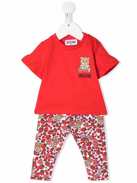 Moschino Kids комплект из футболки и легинсов с принтом Teddy Bear