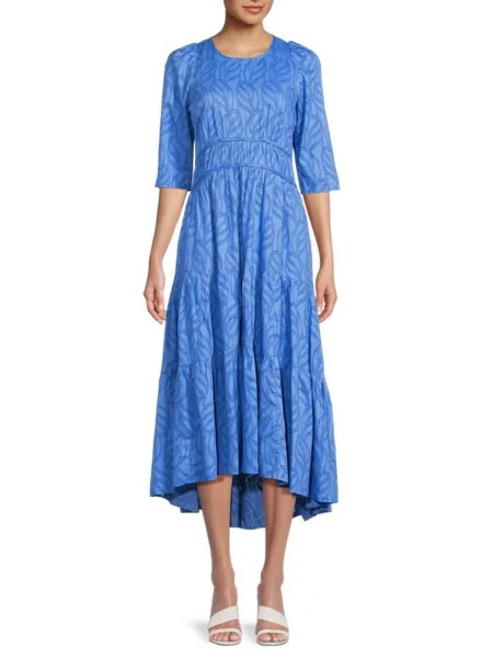 Платье миди Nadeen с высоким и низким вырезом Joie, цвет Regatta