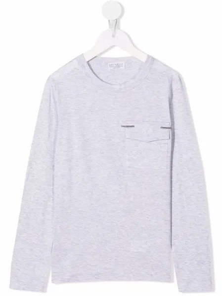 Brunello Cucinelli Kids футболка с декором Monili