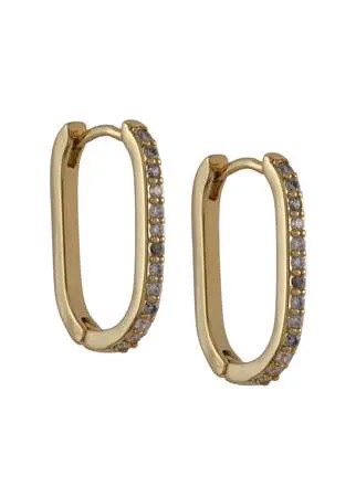 Nialaya Jewelry позолоченные серьги-кольца с фианитом