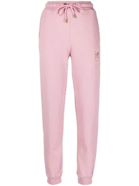 PINKO спортивные брюки с вышитым логотипом, розовый