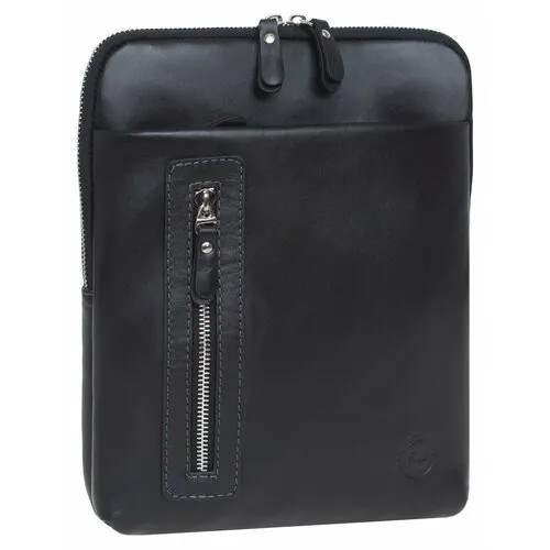 Сумка  планшет Franchesco Mariscotti 2-996к повседневная, натуральная кожа, внутренний карман, регулируемый ремень, черный