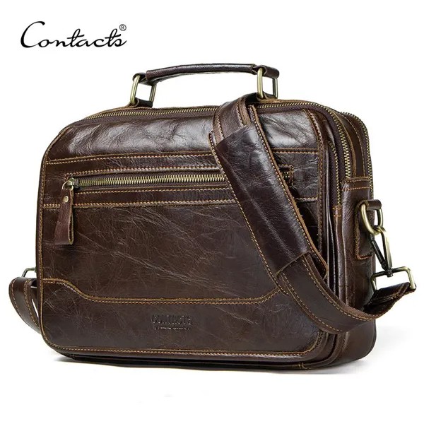 CONTACT S мужской портфель из натуральной кожи в повседневном классическом стиле
