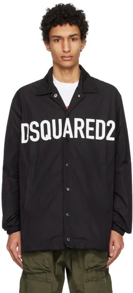 Черная куртка с принтом Dsquared2