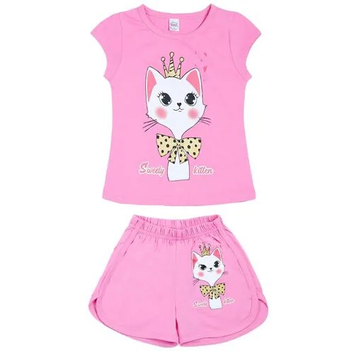 Комплект одежды Bonito, футболка и шорты, размер 28, розовый
