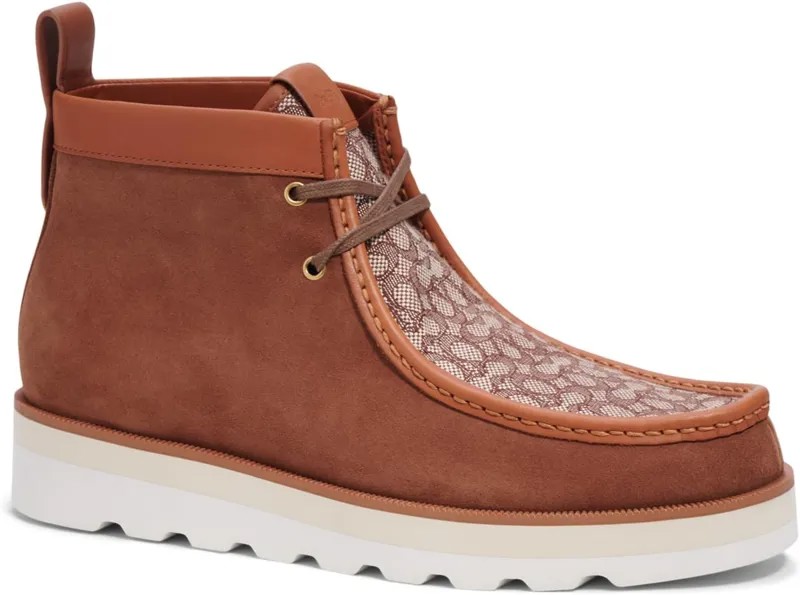 Ботинки Micro Signature Suede Chukka Boot COACH, цвет Saddle