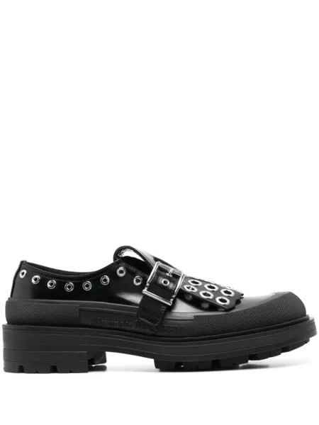 Alexander McQueen туфли монки с пряжками, черный