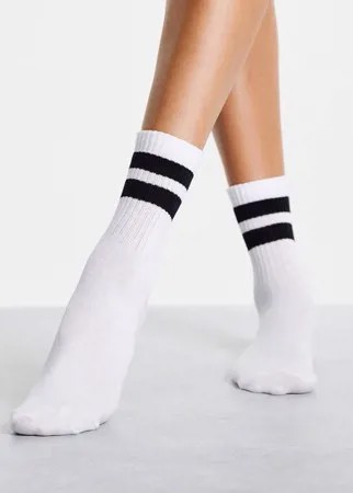 Белые носки с полосками в университетском стиле Accessorize-Белый