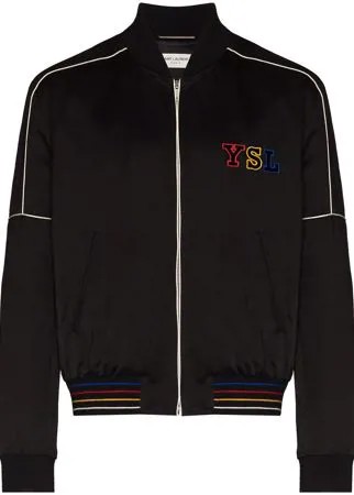 Saint Laurent куртка-бомбер с вышитым логотипом