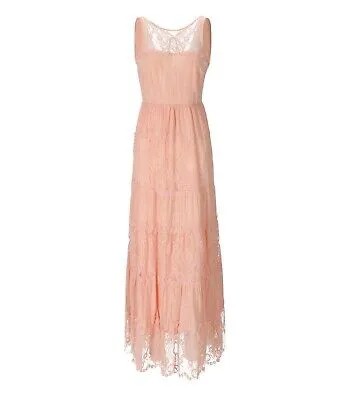 Женское розовое длинное платье Twinset с кружевом