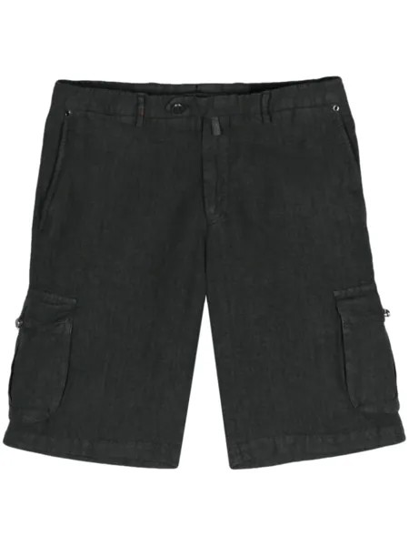 Kiton льняные шорты карго, серый