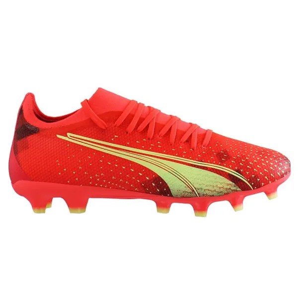 Красные мужские футбольные бутсы Ultra match fg/ag Puma, красный
