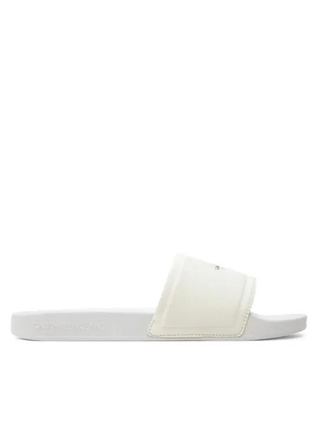 Шлепки Calvin Klein Jeans Slide Institutional Metallic, белый