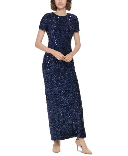 Женское вечернее платье с блестками и разрезом на спине Calvin Klein