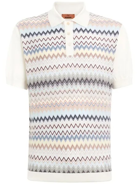 Missoni рубашка поло с узором зигзаг, белый
