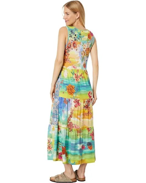 Платье Johnny Was Tie-Dye Sleeveless Tiered Dress, мульти