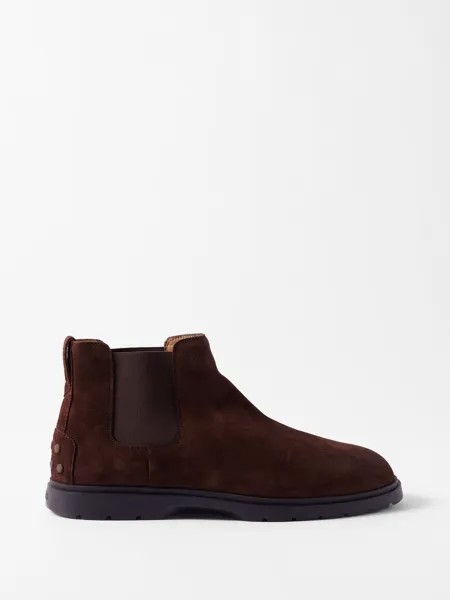 Замшевые ботинки челси tronchetto Tod'S, коричневый