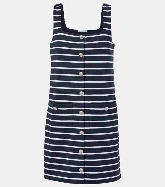 Трикотажное мини-платье в полоску Tibbie Veronica Beard, цвет navy/white