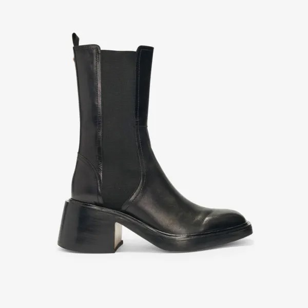 Кожаные ботинки челси Frizzante с тиснением эмблемы Maje, цвет noir / gris