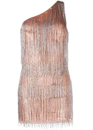 Elisabetta Franchi платье миди с бахромой из бисера