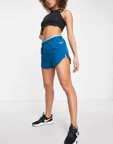 Синие шорты длиной 3 дюйма Nike Running Tempo Luxe-Голубой