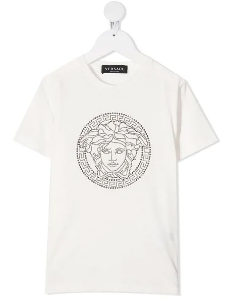 Versace Kids футболка с декором Medusa и заклепками