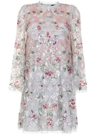 Needle & Thread платье мини Harlequin Rose с пайетками