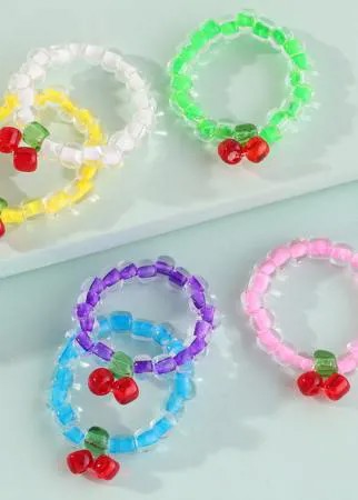 6шт Кольцо из бусин для девочек