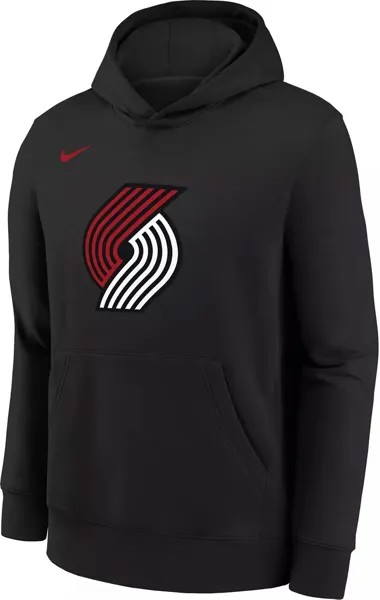 Черная флисовая толстовка с логотипом Nike Youth Portland Trail Blazers