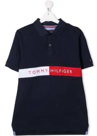 Tommy Hilfiger Junior рубашка поло с логотипом Flag