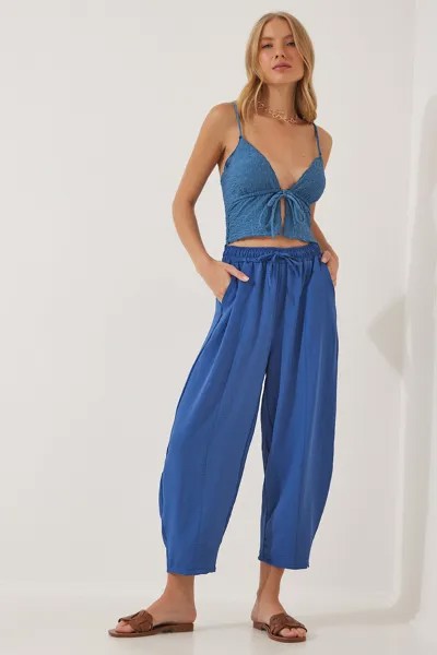 Женские брюки цвета индиго Ayrobin Shalwar Happiness İstanbul, темно-синий
