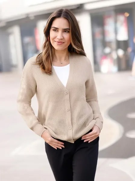 Классический кардиган Basics Classic Basics, слоновая кость