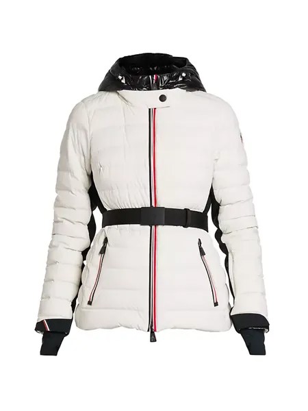 Лыжная куртка-пуховик Grenoble Bruche с французским флагом и поясом Moncler Grenoble, белый