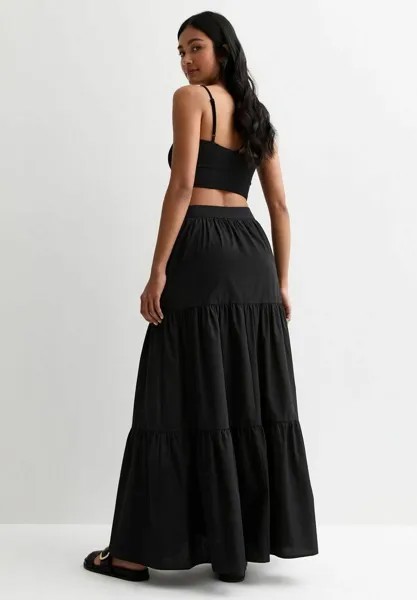 Длинная юбка Tiered New Look, черная