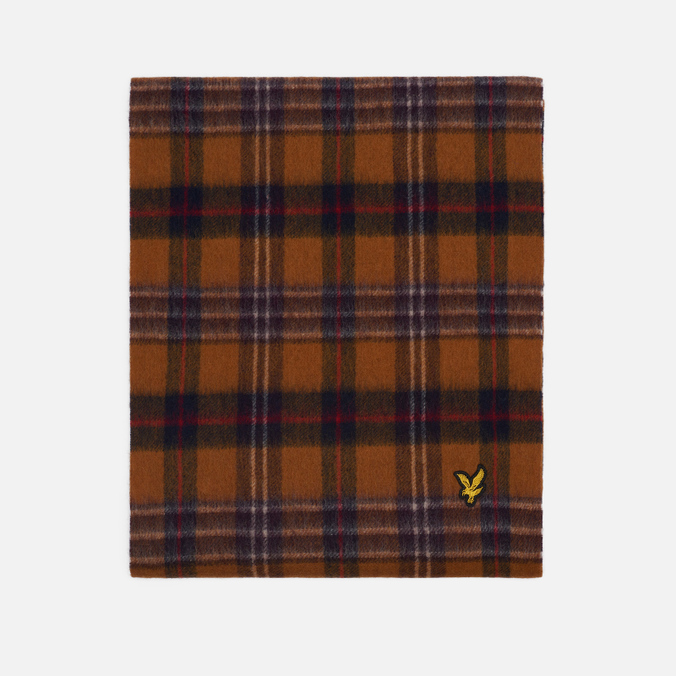 Шарф мужской Lyle&Scott Tartan Lambswool Scarf SV1300A-W119 коричневый 173х32 см