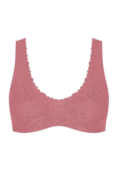 Женский поддерживающий кружевной бюстгальтер без косточек Zero Feel Lace 2.0 sloggi, цвет Desert Rose