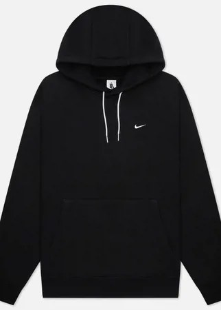 Мужская толстовка Nike NRG Solo Swoosh Fleece Hoodie, цвет чёрный, размер L