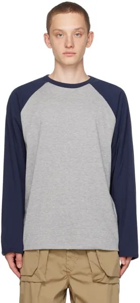Серая двусторонняя футболка с длинным рукавом Geoffrey Pilgrim Surf + Supply