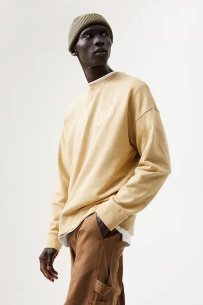Хлопковая толстовка оверсайз H&M, желтое/оптическое зрение