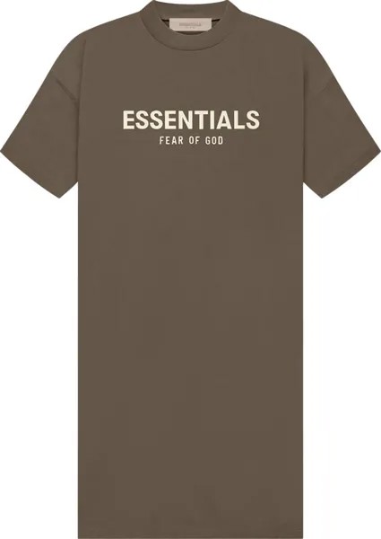 Платье Fear of God Essentials Tee Dress 'Wood', коричневый