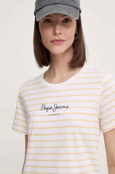 Хлопковая футболка ELBA Pepe Jeans, желтый