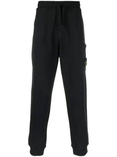 Stone Island спортивные брюки с нашивкой Compass, черный