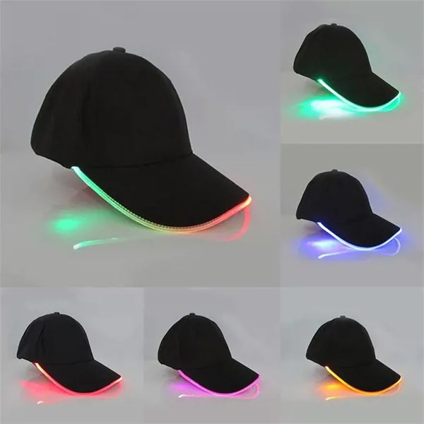 Панк-стиле Светодиодные бейсбол Hat светящимися Cap моды Snapback туризма для волос