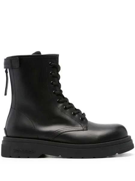Боевые ботинки из кожи Woolrich, черный